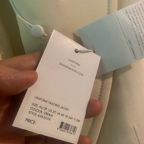 NWT Zimmermann cream color blazer. - Picture 9 of 13